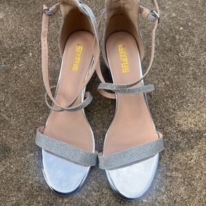 STYLUS Silver and Tan Strappy Sandals